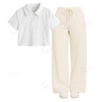 Cream Flapper With Crop Polo