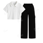 Black Cargo With Crop Polo