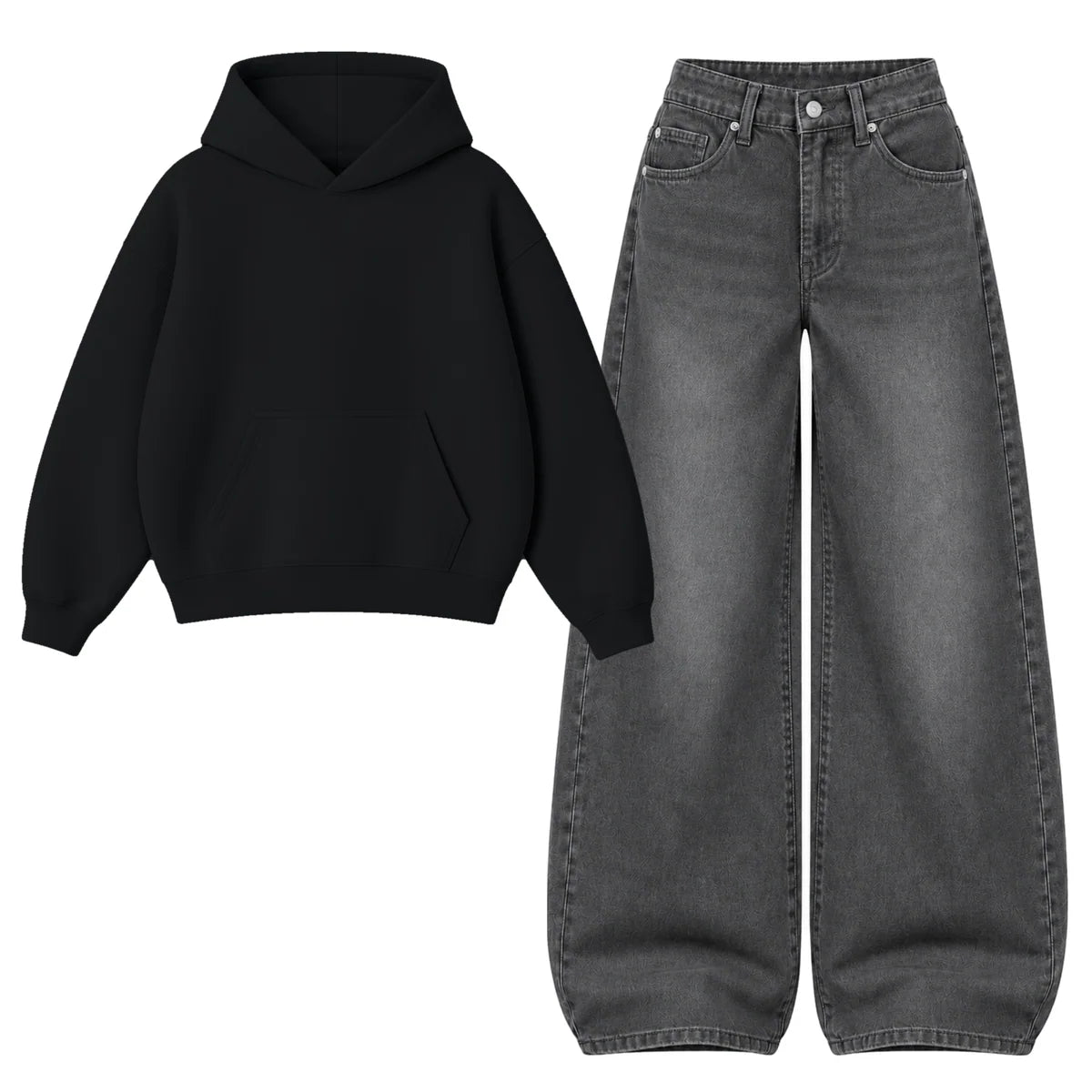 Baggy Jeans With Oversized Hoodie