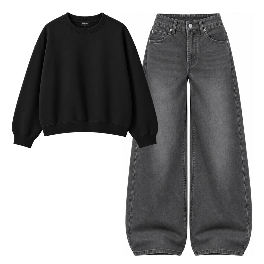 Baggy Jeans With Oversized Sweatshirt