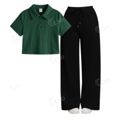 Black Flapper With Crop Polo