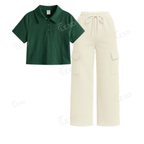 Cream Cargo With Crop Polo