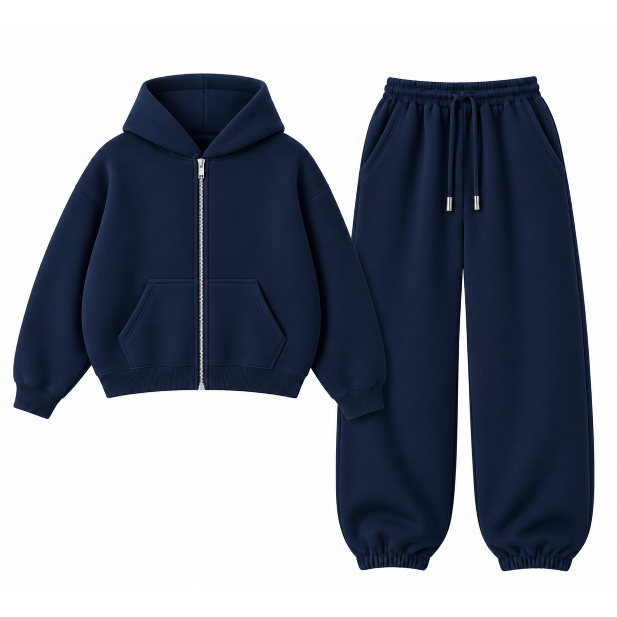 Navyblue Oversized Sweatpant With Oversized Zipper Main image