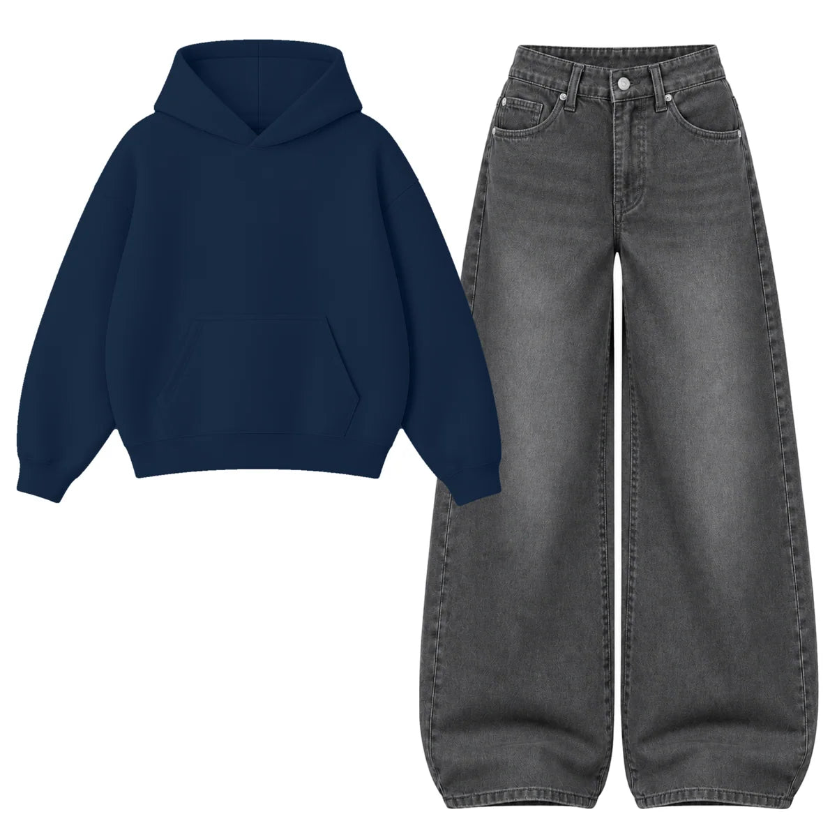 Baggy Jeans With Oversized Hoodie