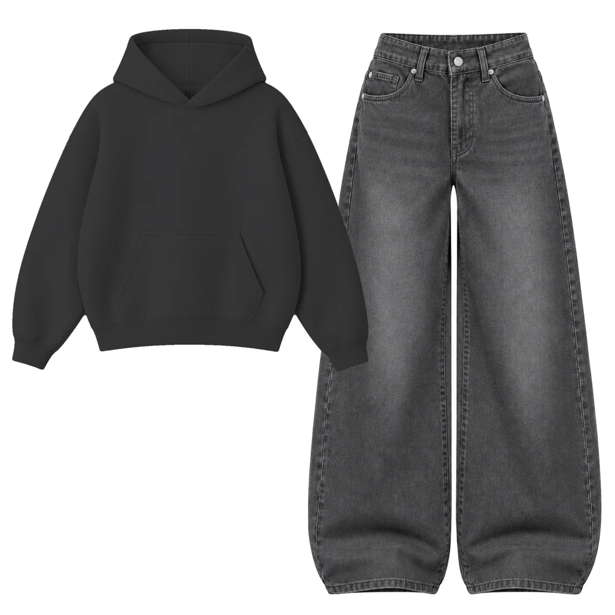 Baggy Jeans With Oversized Hoodie
