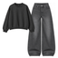 Black Vintage Baggy Jeans With Oversized Sweatshirt