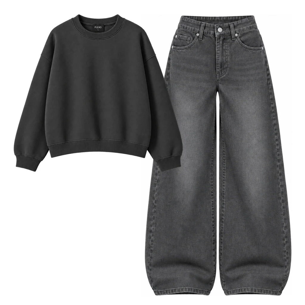 Baggy Jeans With Oversized Sweatshirt