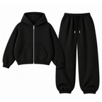 Black Oversized Sweatpant With Oversized Zipper