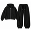 Black Oversized Sweatpant With Oversized Zipper