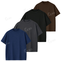 Pack Of 4 Oversized Drop Shoulder T-Shirts