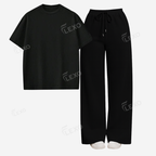 Black Flapper With Oversized Drop Shoulder T-Shirt