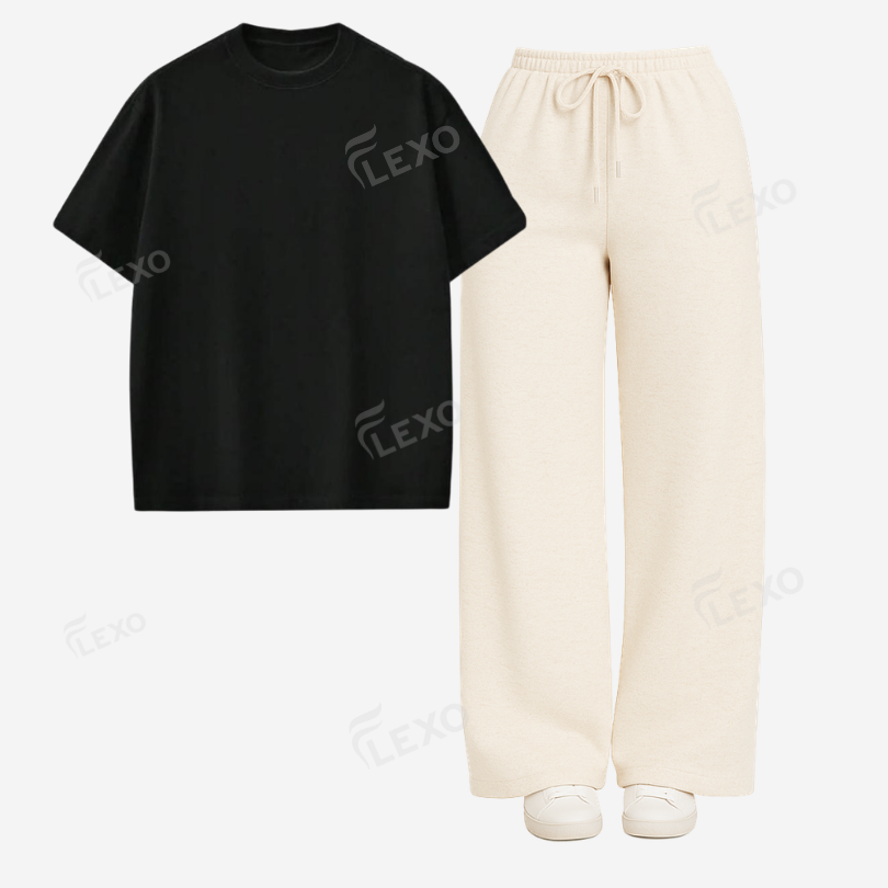 Cream Flapper With Oversized Drop Shoulder T-Shirt Main image