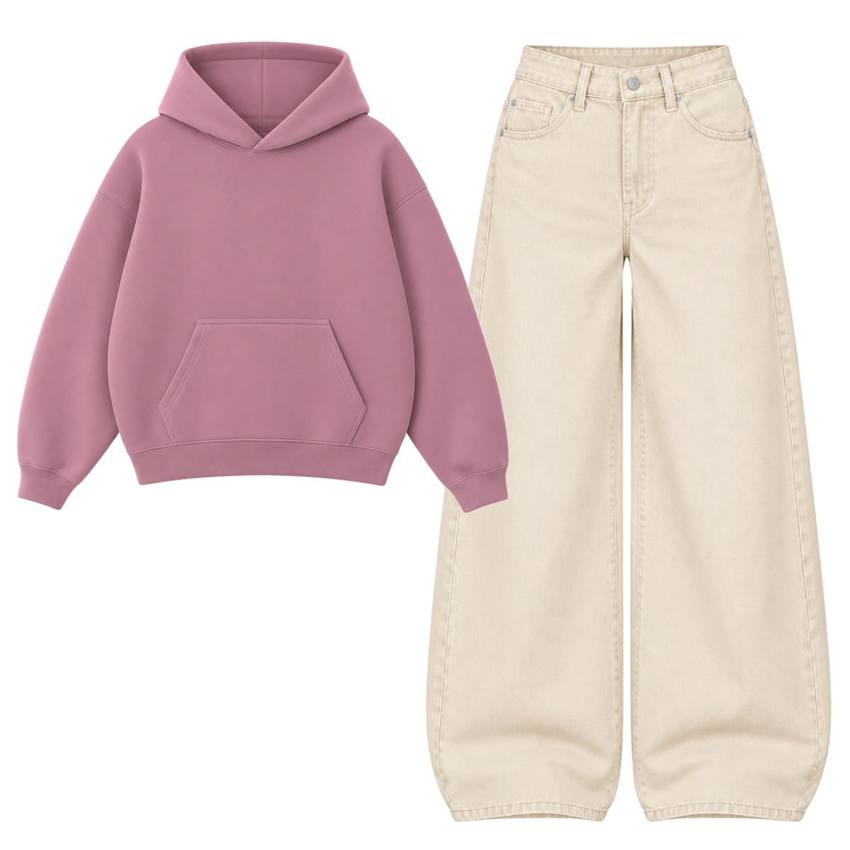 Baggy Jeans With Oversized Hoodie