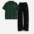 Black Flapper With Oversized Drop Shoulder T-Shirt