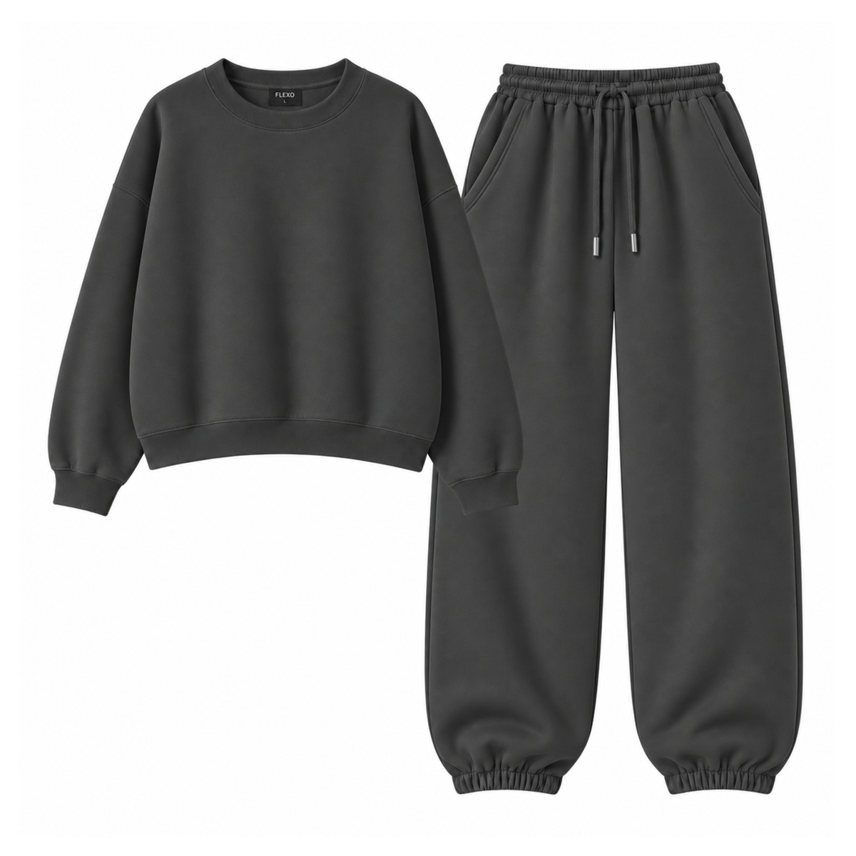 Charcoalgrey Oversized Sweatpant With Oversized Sweatshirt Main image