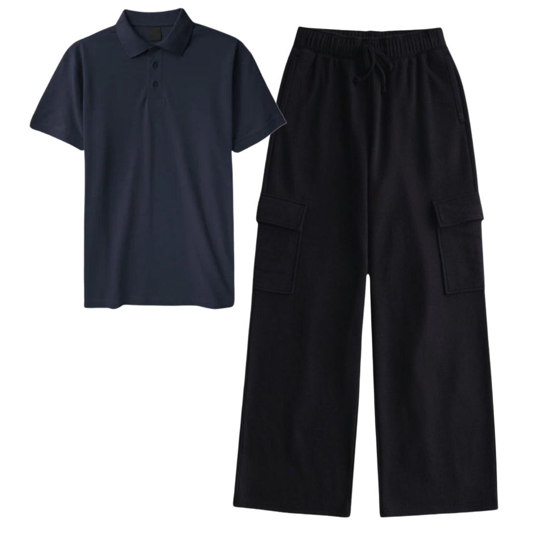 Navy Blue Polo with Cargo