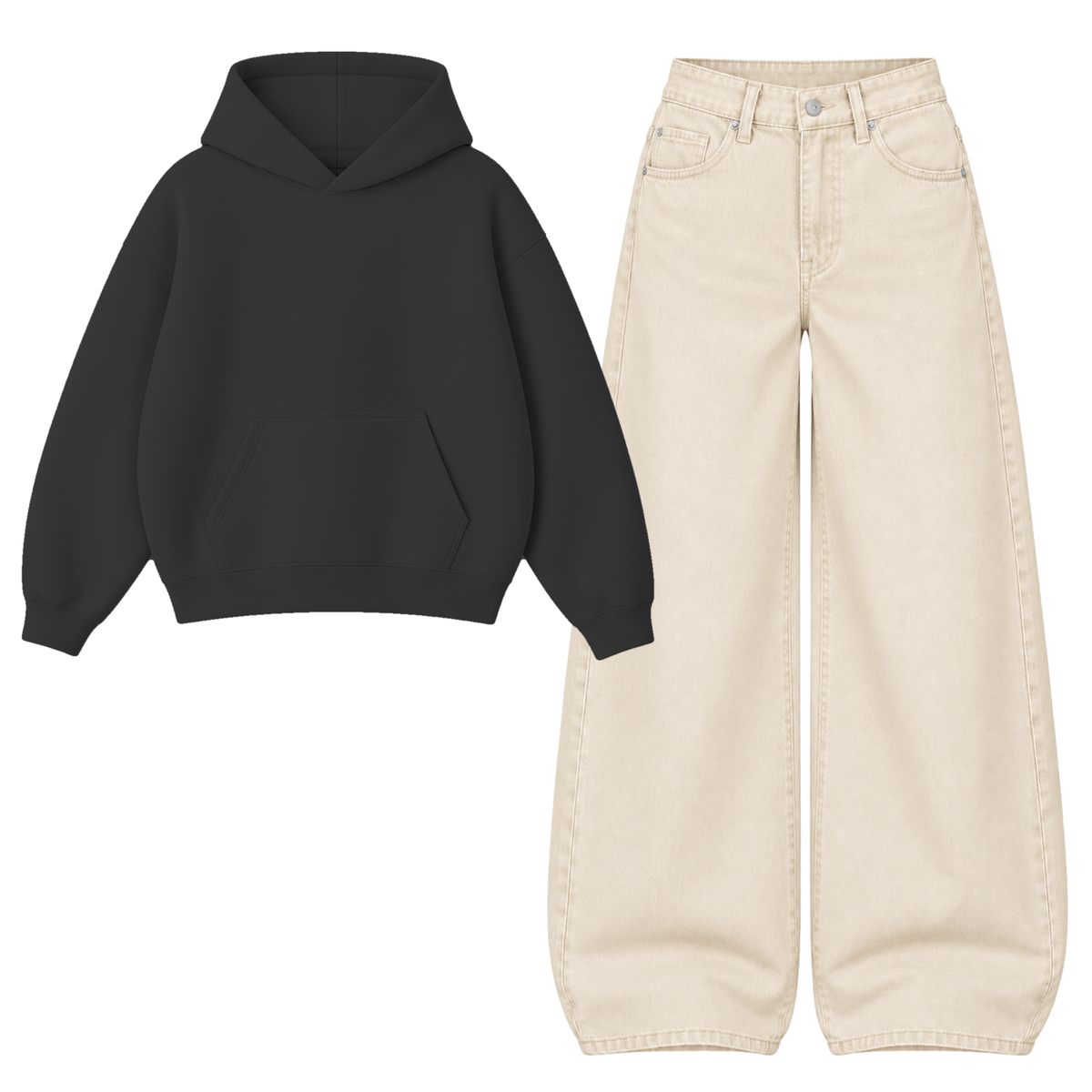 Baggy Jeans With Oversized Hoodie