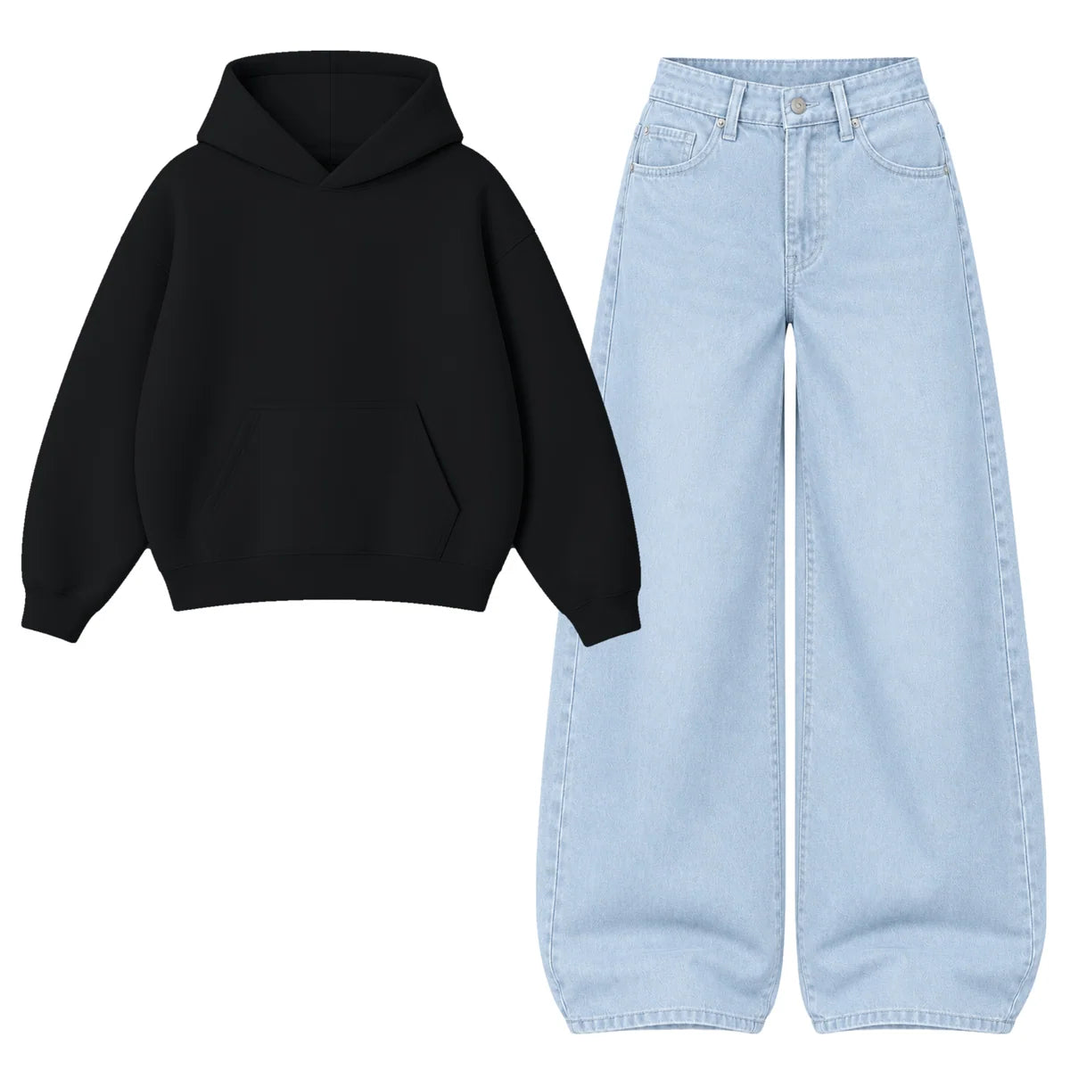 Baggy Jeans With Oversized Hoodie