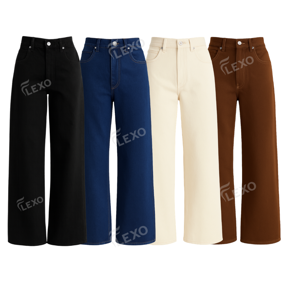 Pack Of 4 Wide Leg Jeans