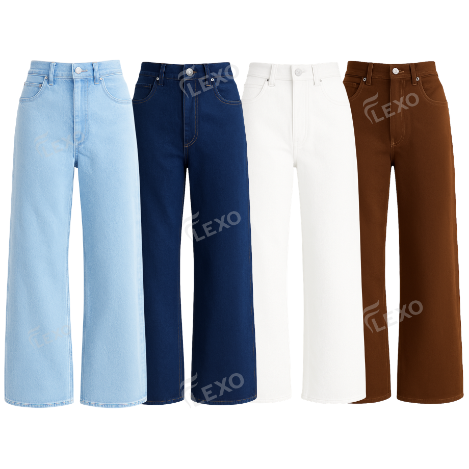 Pack Of 4 Wide Leg Jeans