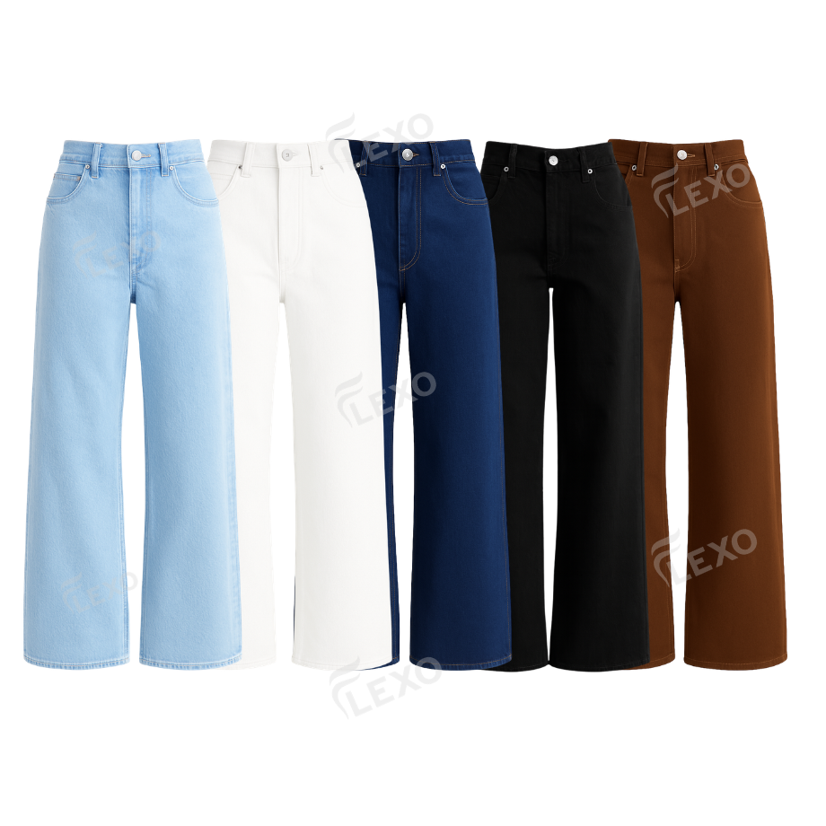 Pack Of 5 Wide Leg Jeans