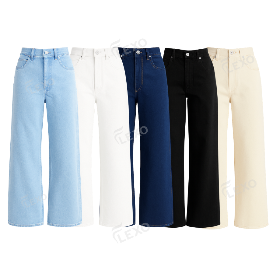 Pack Of 5 Wide Leg Jeans