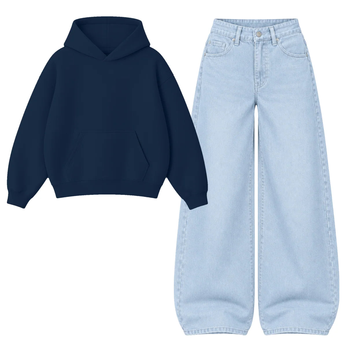 Baggy Jeans With Oversized Hoodie Main image