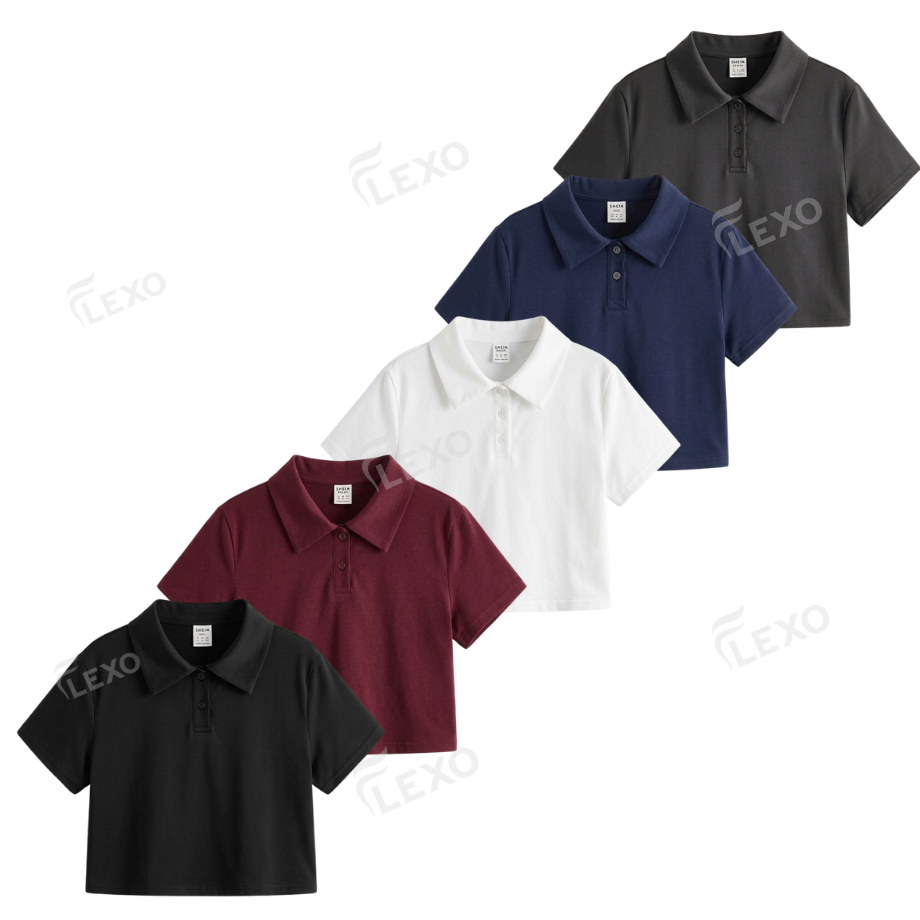 Pack Of 5 Crop Polos Main image