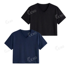 Pack Of 2 Crop V-Neck T-Shirt