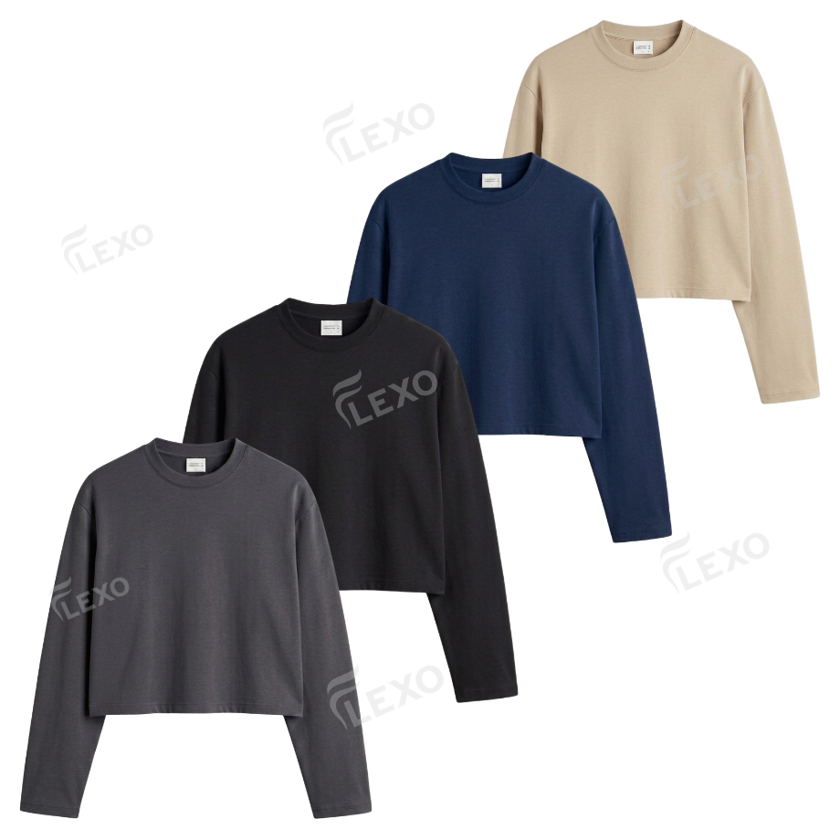 Pack Of 4 Crop Full Sleeves T-Shirt