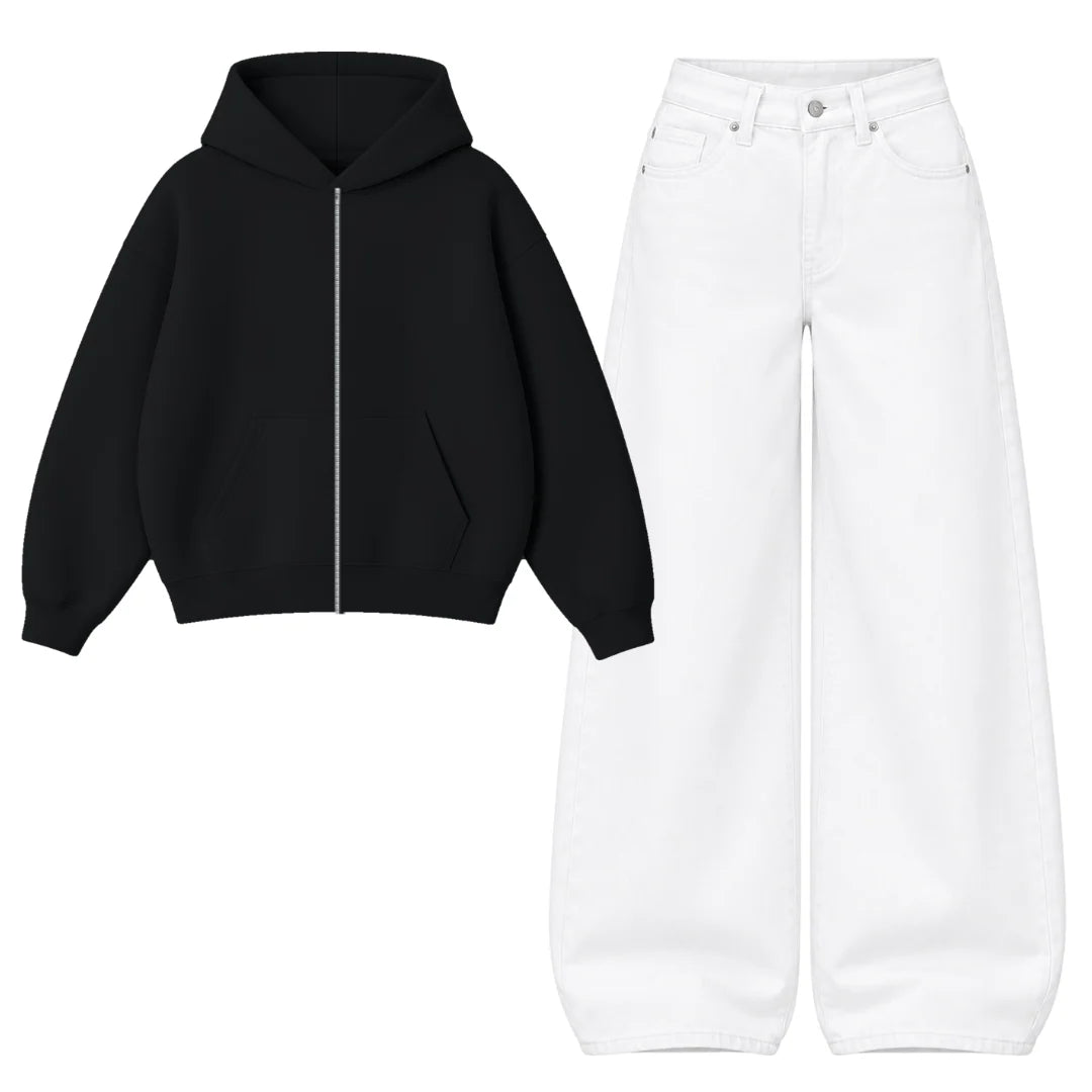 Baggy Jeans With Oversized Zipper