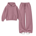 Mauve Straight Leg Trouser With Oversized Hoodie
