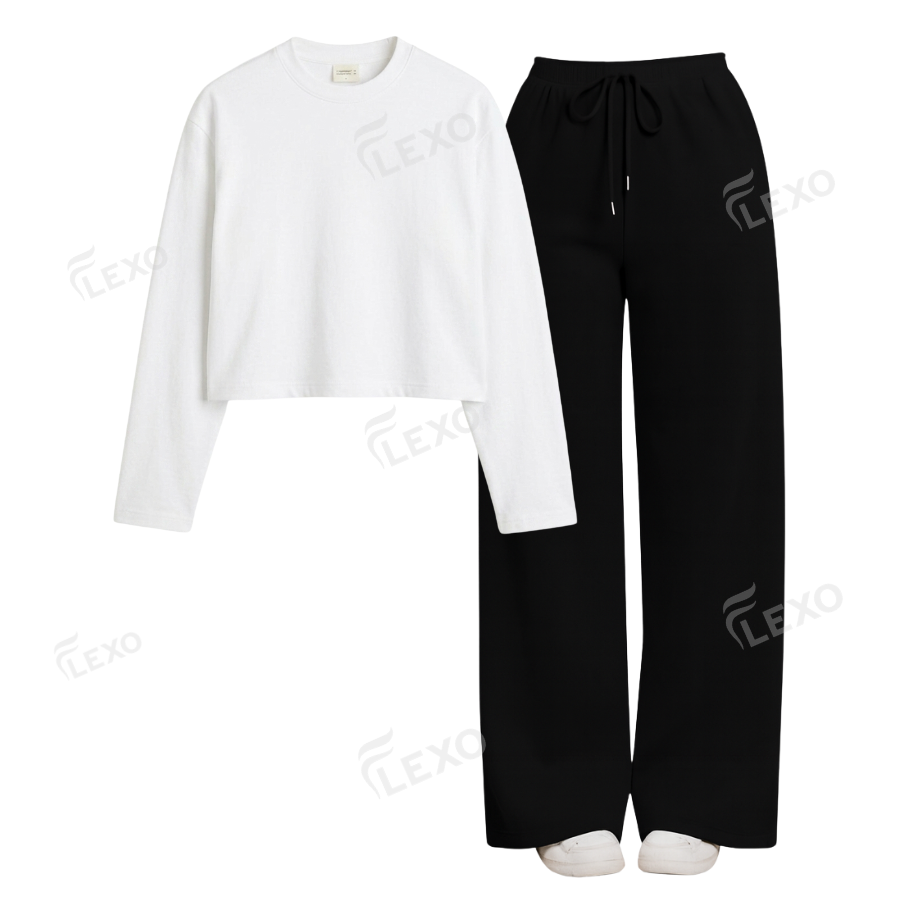Black Flapper With Crop Full Sleeves T-Shirt Secondary image