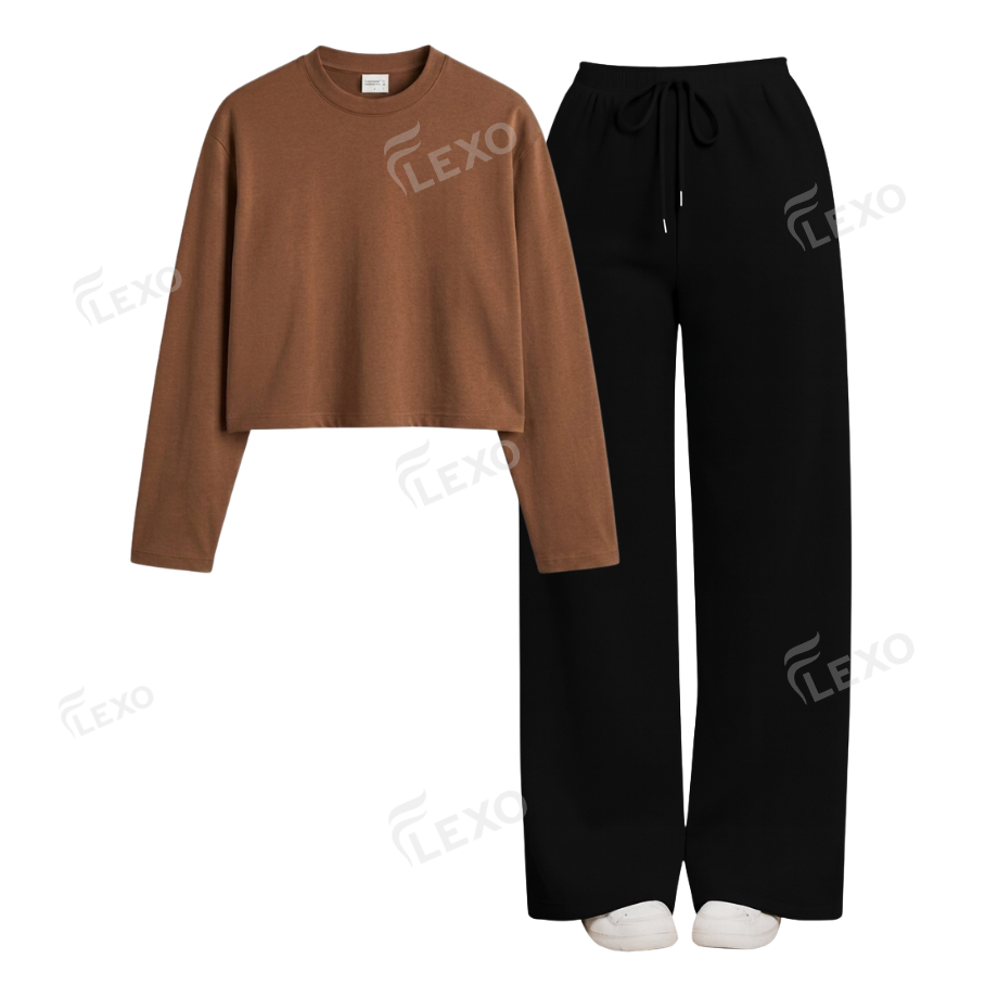 Black Flapper With Crop Full Sleeves T-Shirt