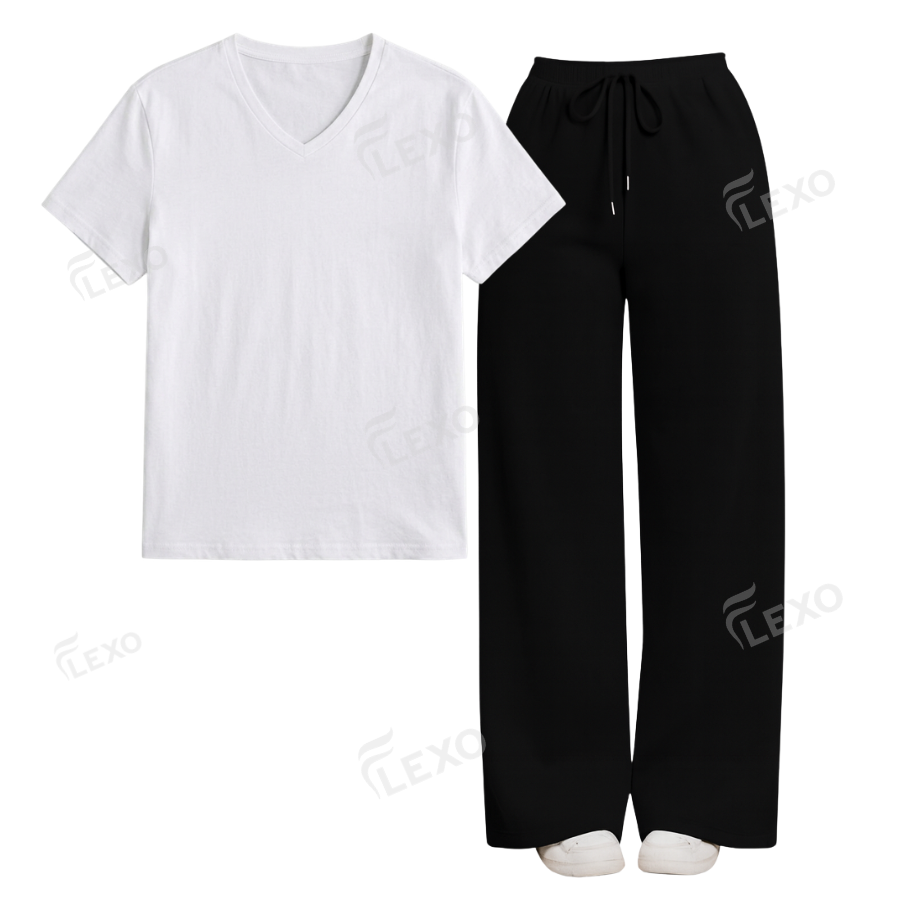 Black Flapper With V-Neck T-Shirt