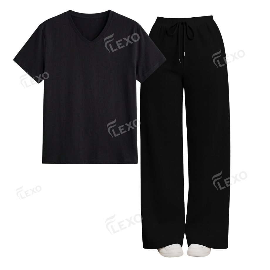Black Flapper With V-Neck T-Shirt