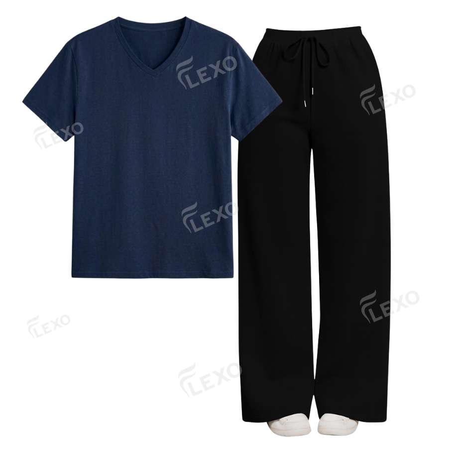 Black Flapper With V-Neck T-Shirt
