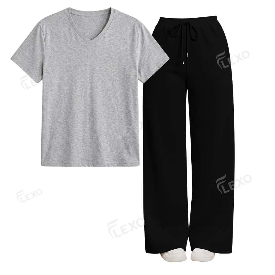 Black Flapper With V-Neck T-Shirt Main image