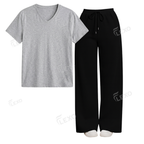 Black Flapper With V-Neck T-Shirt