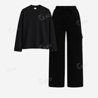 Black Cargo With Full Sleeves T-Shirt