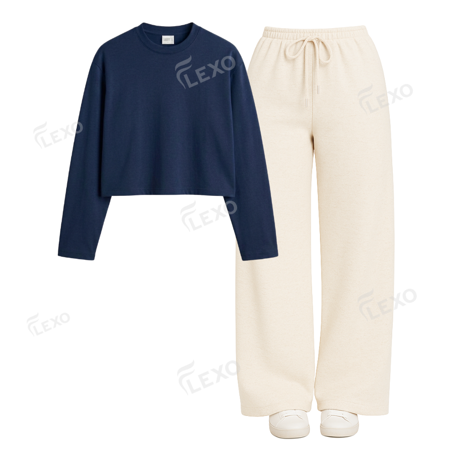 Cream Flapper With Crop Full Sleeves T-Shirt