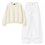 White Baggy Jeans With Oversized Sweatshirt