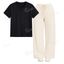 Cream Flapper With V-Neck T-Shirt