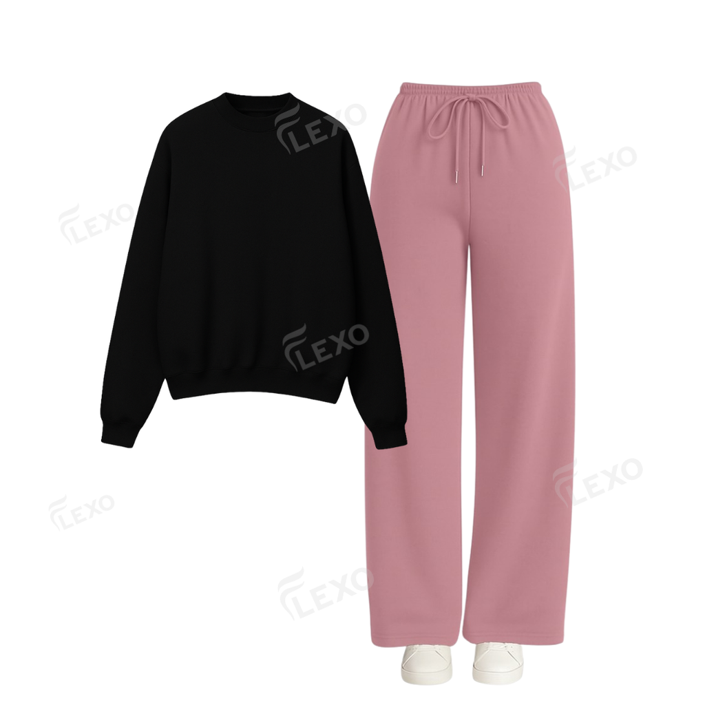Straight Leg Trouser With Oversized Sweatshirt
