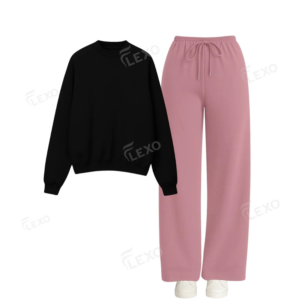 Straight Leg Trouser With Oversized Sweatshirt