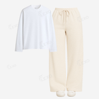 Cream Flapper With Full Sleeves T-Shirt