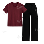 Black Cargo With V-Neck T-Shirt
