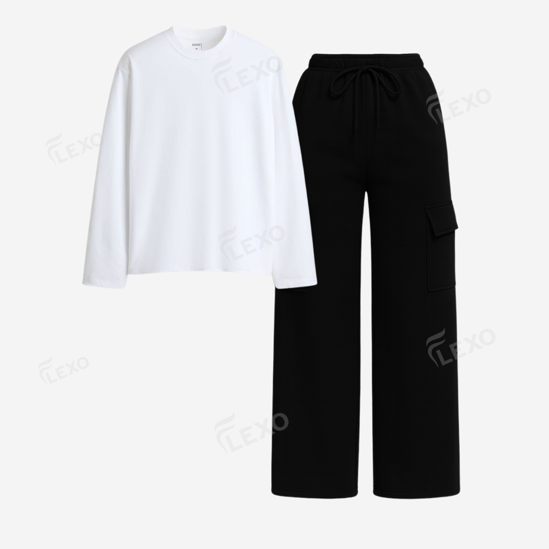 Black Cargo With Full Sleeves T-Shirt