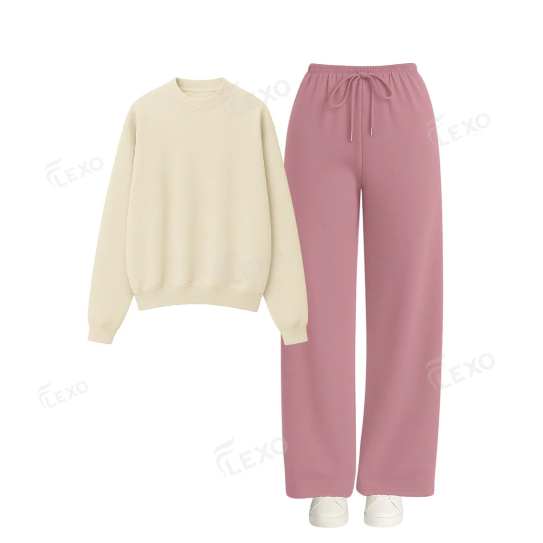 Straight Leg Trouser With Oversized Sweatshirt