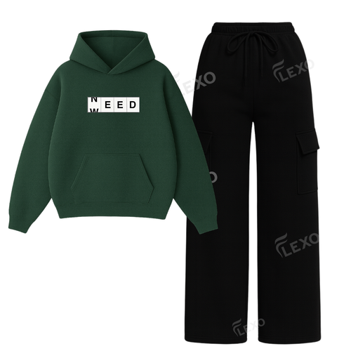 Straight Leg Cargo With Need Weed Hoodie